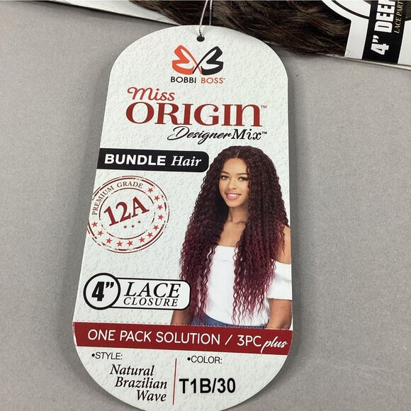 Brazilian Wave #TT1B/30 Black Brown 18” 22” All-in-One Synthetic Hair Extensions - Picture 4 of 7